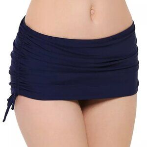 APT 9 Women’s Swim Skirt - Midnight Plus Side Tie Shirred Skirt